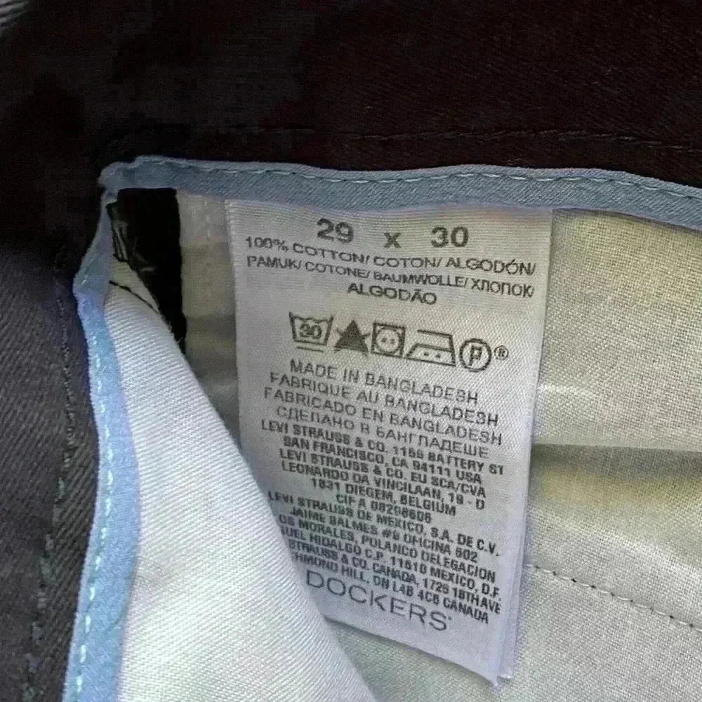 Black Dockers, slim fit, size 29W/30L